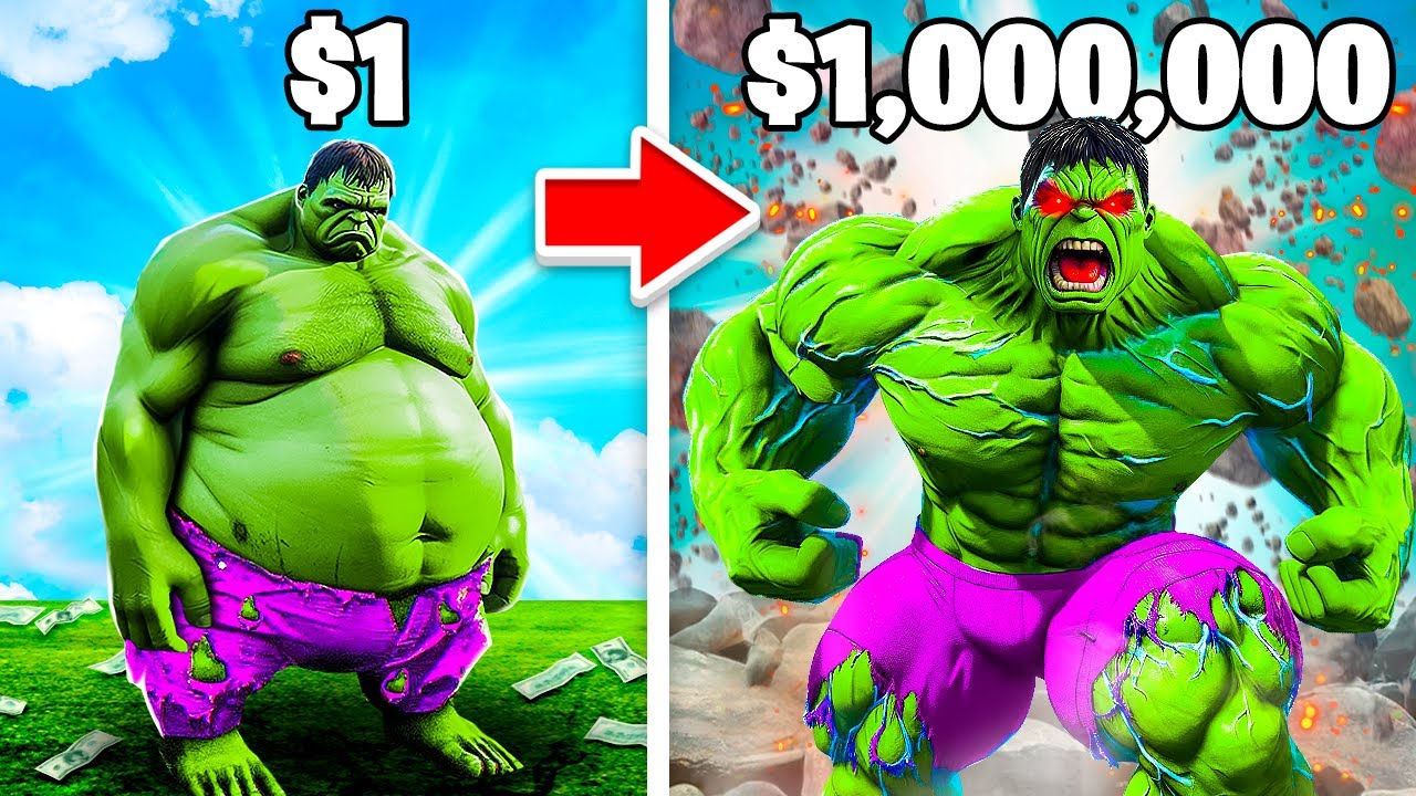 ПРОКАЧАЛ ХАЛКА ЗА $1 ДО ХАЛКА ЗА $1,000,000 в ГТА 5 ОНЛАЙН (GTA 5 ONLINE)