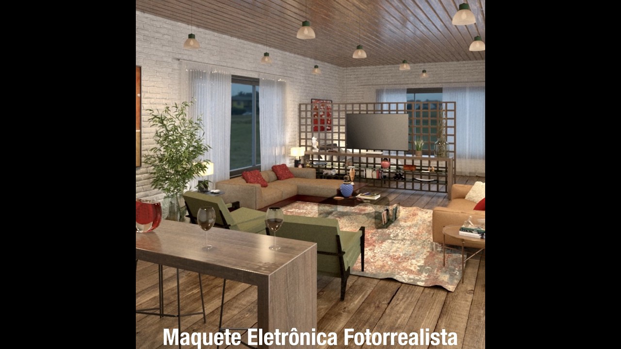 PROJETO 3D DE APARTAMENTO DECORADO! Maquete Eletr&ocirc;nica Fotorrealista para apresenta&ccedil;&atilde;o de projeto.
