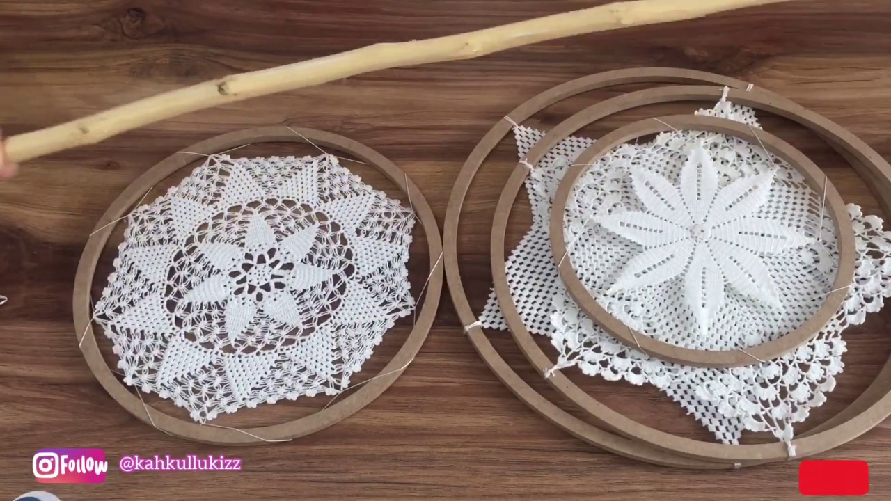 Eski dantellerden duvar süsü yaptım | DIY kendin yap