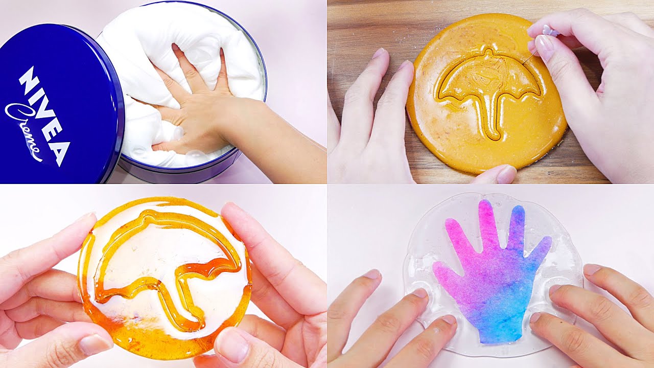 Slime,Squid Game,Fidget Toys  イカゲームの型抜きで100均のとんでもないおもちゃを使ってアプリと同じスライムを作ってみた総集編Vol.3（9～12月）
