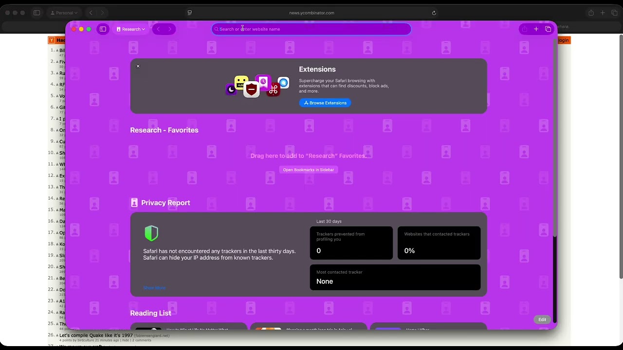 How to create profiles on safari?