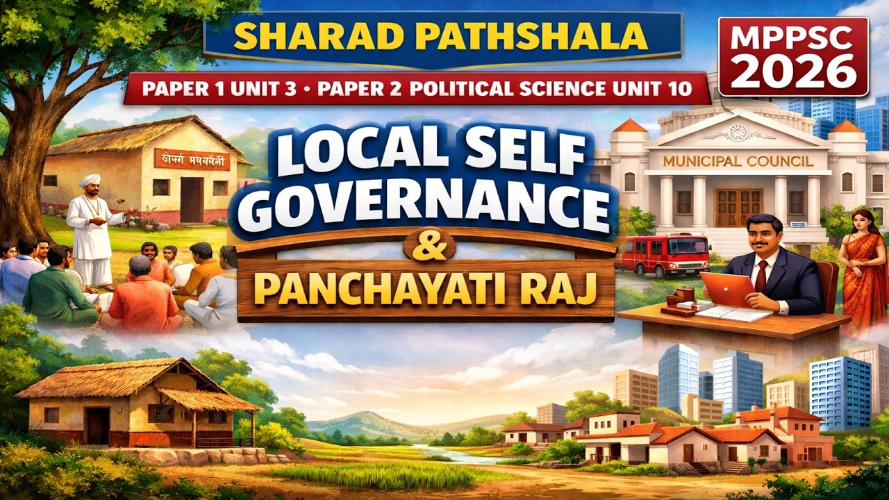 Local Self Governance & Panchayati Raj | MPPSC 2026 Paper 1 Unit 3 |POL SCI Paper 2 Unit 10 | PART B