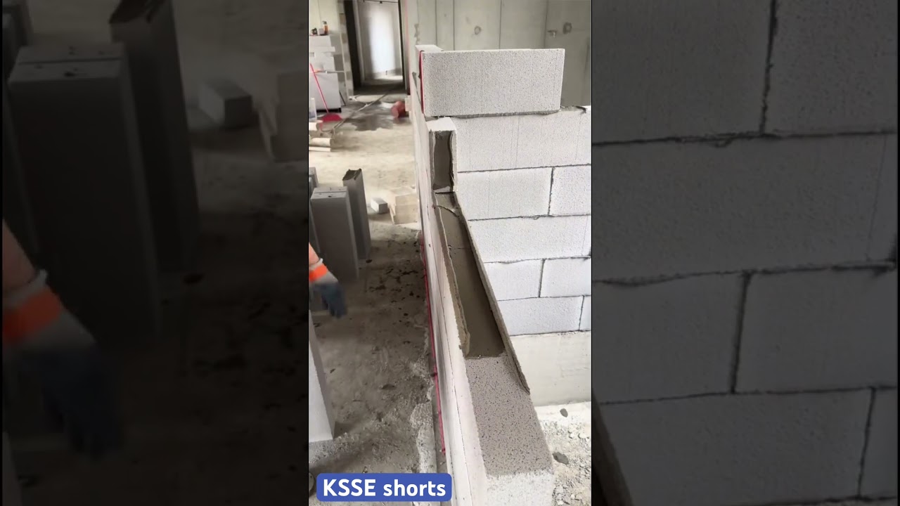Tiny lightweight concrete block laying #feed #wall #building #construction