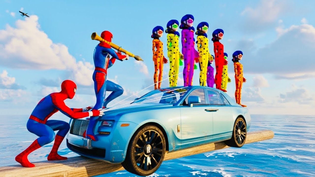 GTA 5 | Crazy Ragdoll - Spiderman With Minions Funny Fails ep.10