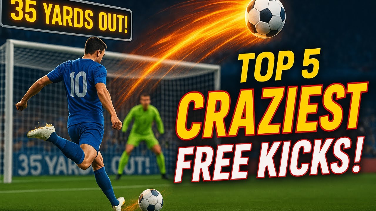 Top 5 Craziest Free Kicks You Won’t Believe! ⚽🔥