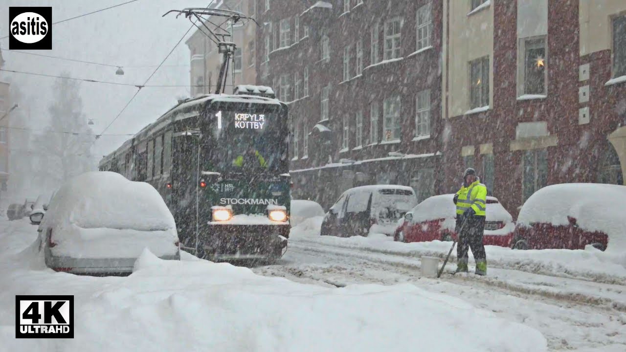 HEAVY Snowfall after Blizzard in Helsinki Finland ☃️❄️🌨