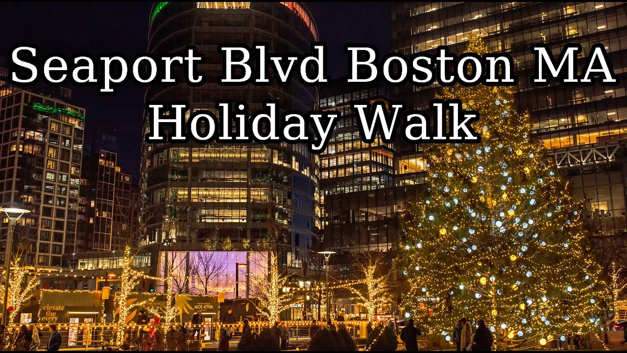 Holiday Seaport Blvd and Snowport walk in Boston Massachusetts
