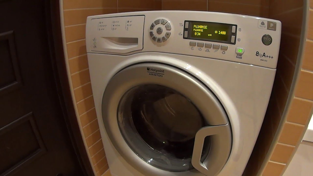 Washing machine Hotpoint Ariston sound  - cycle rinse  - program płukania  pralka Hotpoint Ariston