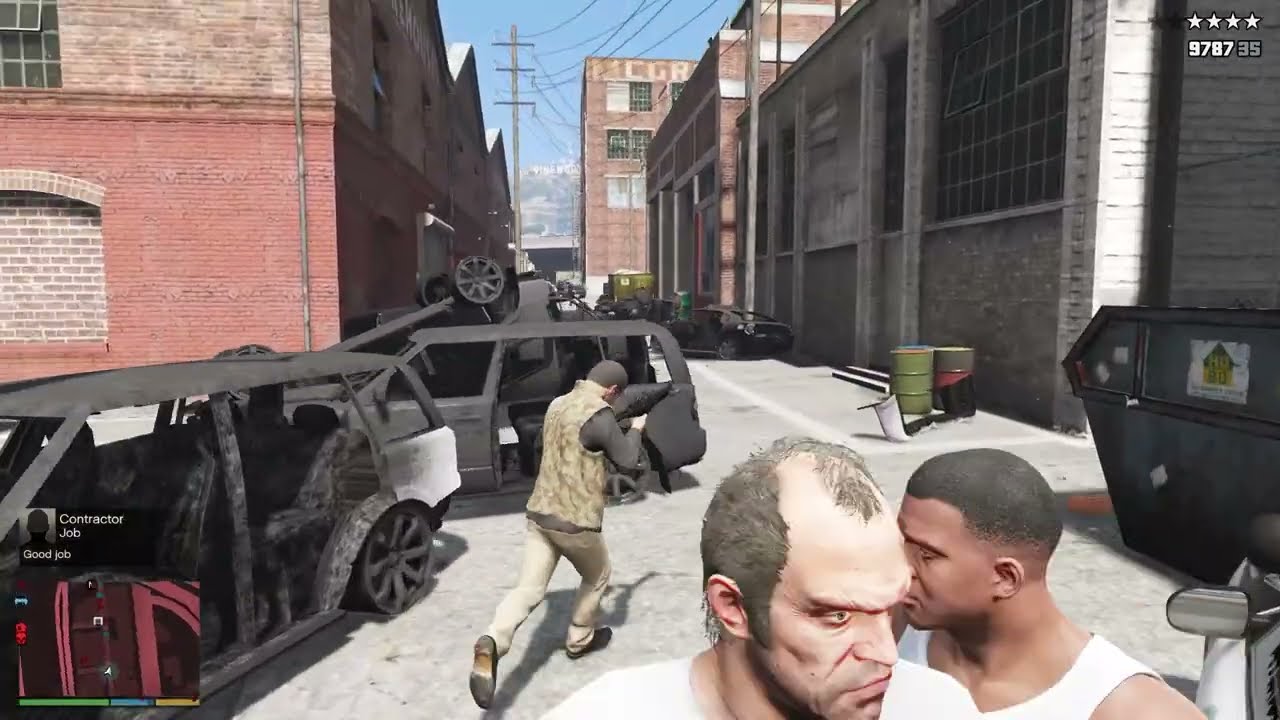 GTA V: Michael, Franklin, Trevor 10 Star Cop Battle At La Mesa + Escape #24