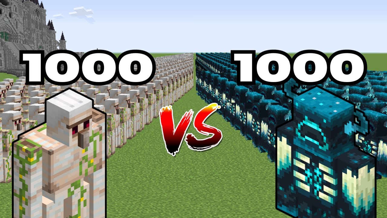1000 Wardens vs 1000 Iron Golems | Minecraft Mob Battle