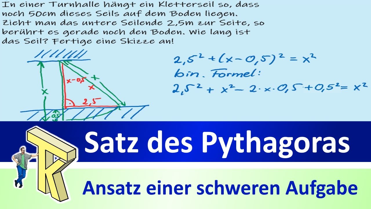 Ansatzu zu einer anspruchsvolleren Pythagoras-Aufgabe
