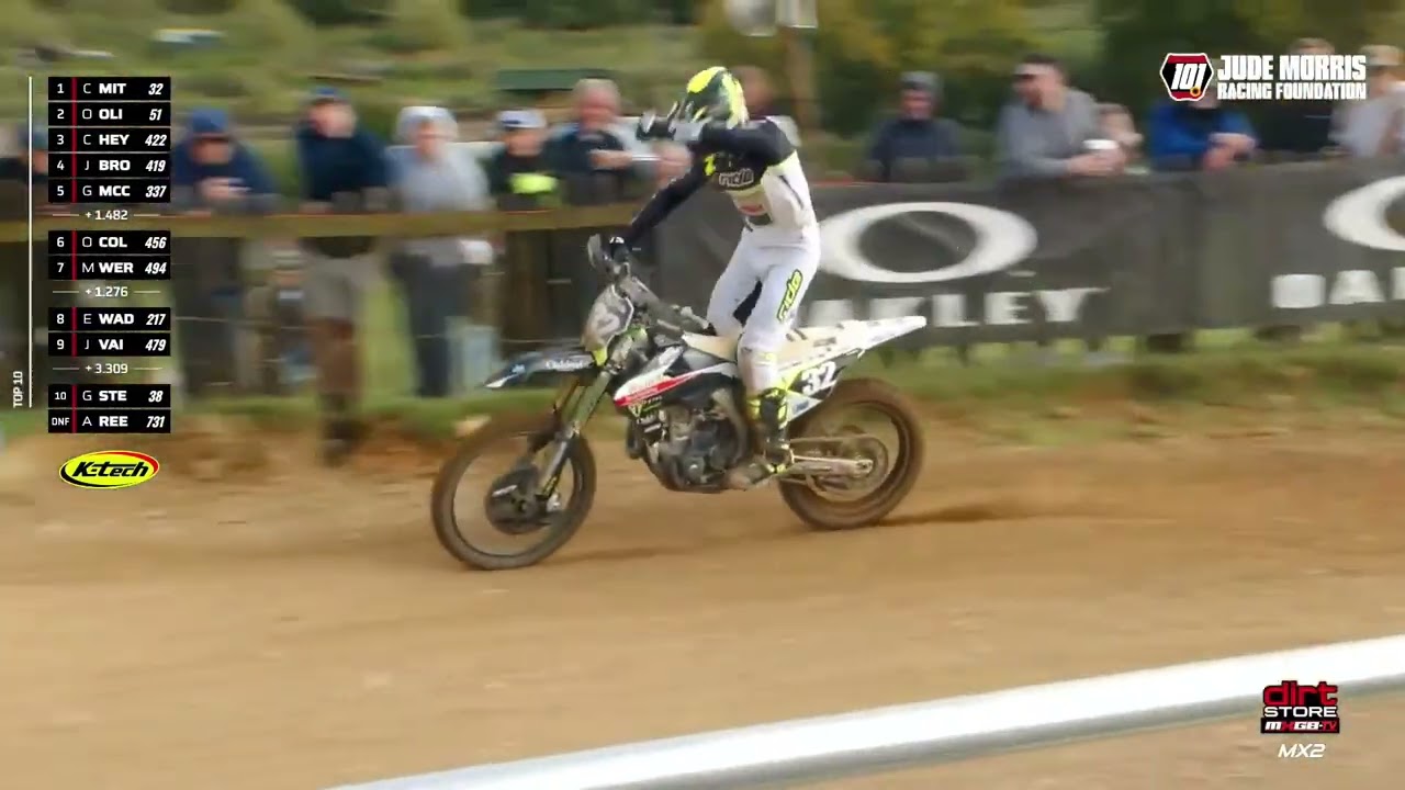 Calum Mitchell takes the MXGB MX2 Race 1 win at Lyng 2025