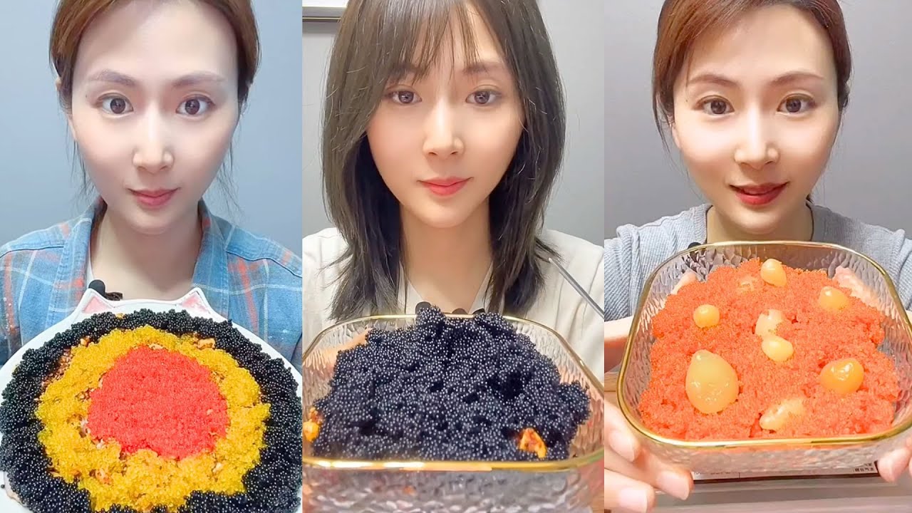 Chinese Colorful Fish Roe & Spicy Seafood ASMR | Crunchy Eating Sounds #17