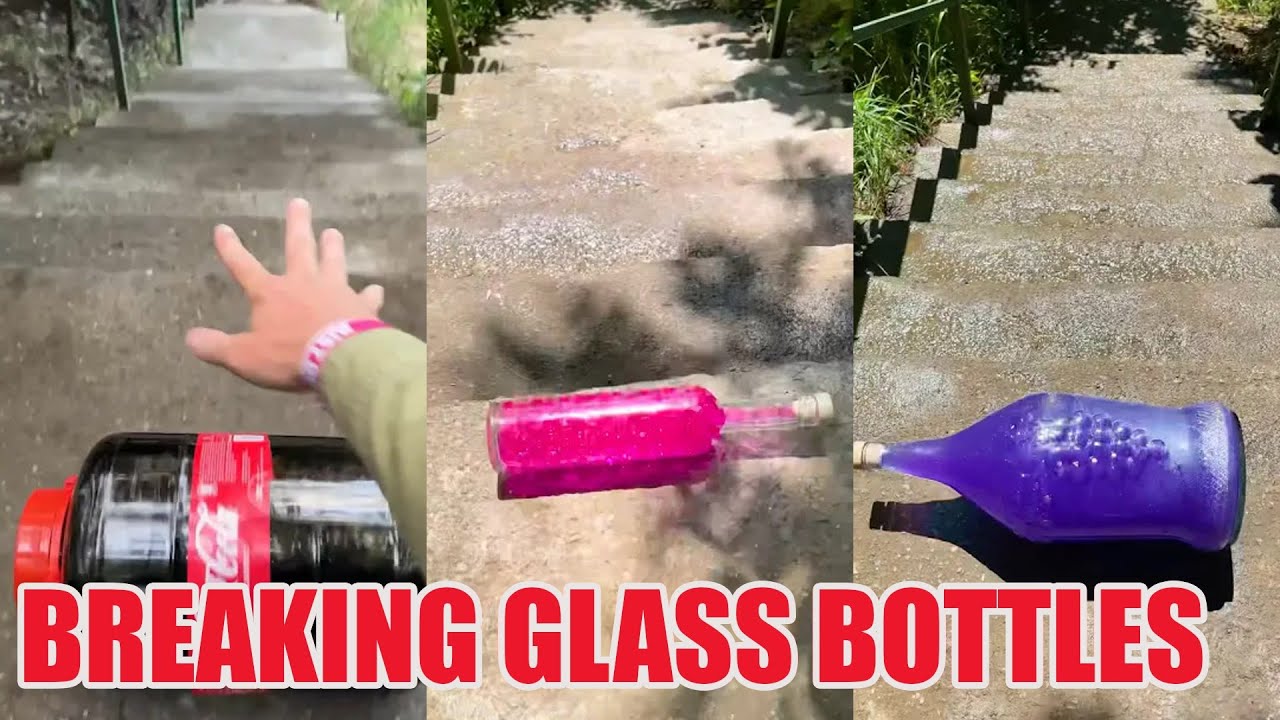 Breaking Glass Bottles and Balloon Drops 🔥 Crushing Crunchy & Soft Things #asmr #satisfying