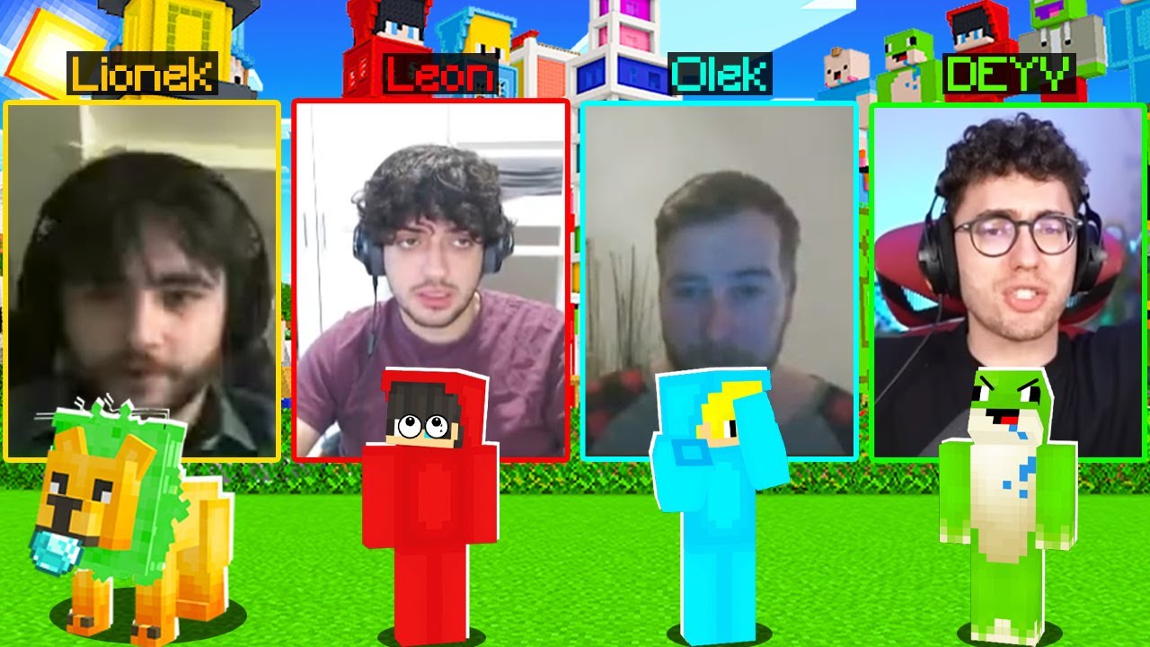 GRAMY z WŁĄCZONYMI KAMERKAMI w Minecraft! (z Lionek, Olek, Leon)