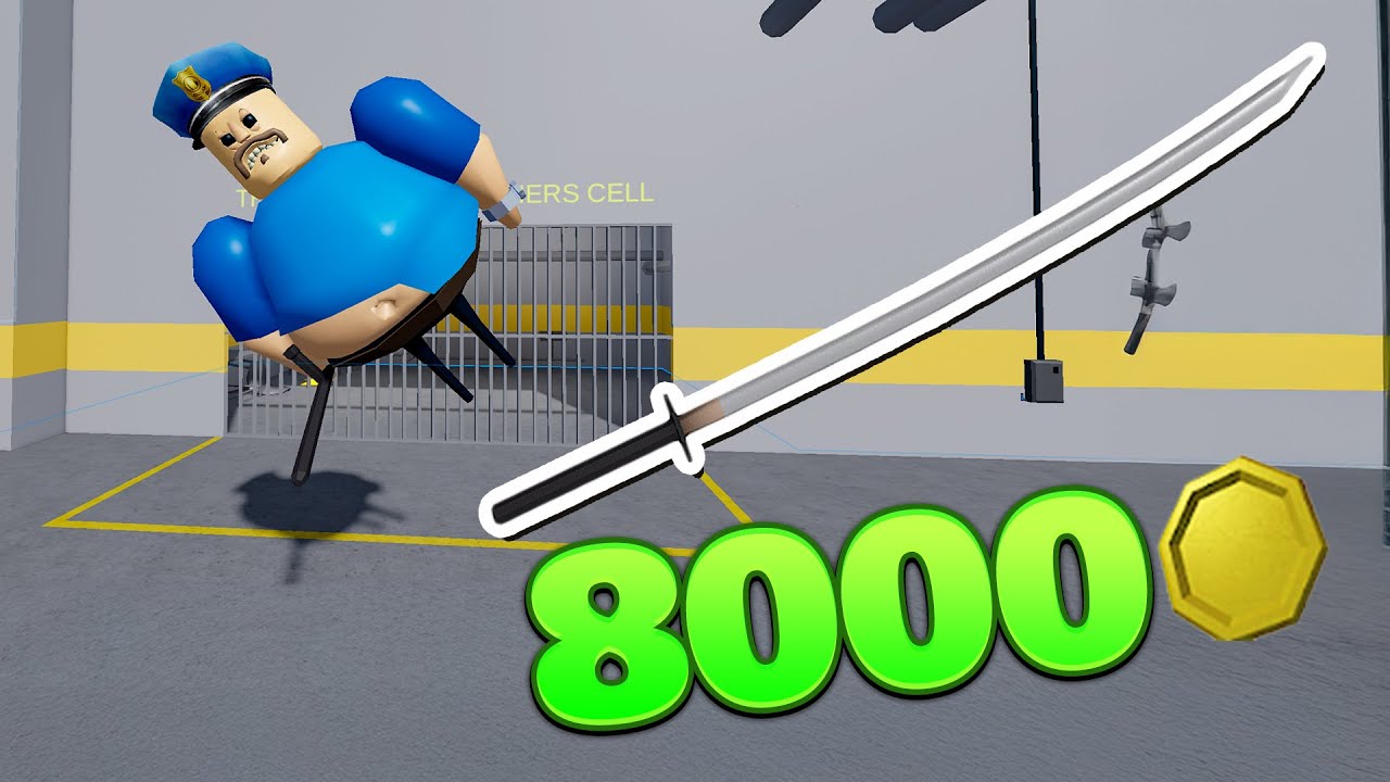 I Spent 8000 COINS on THIS Insane Katana Sword in Barry's Prison Run  - ROBLOX