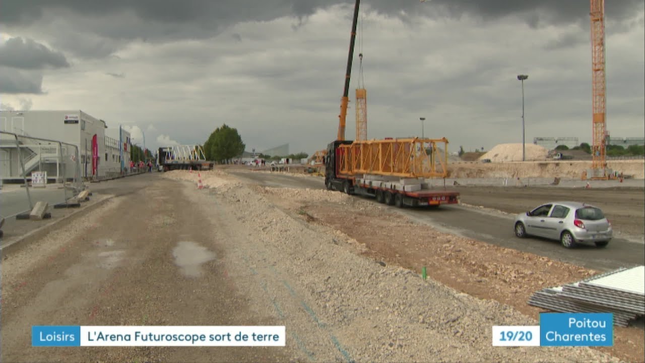 Reprise du chantier de construction de la salle de spectacles Arena-Futuroscope