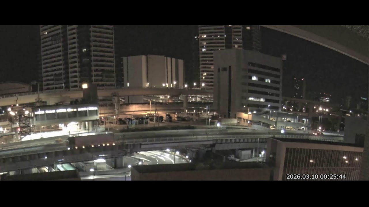 阪神高速3号神戸線 京橋PA付近 ライブカメラ Japan Hanshin Expressway No.3 Kobe Line Kyobashi rest area near Live Camera.