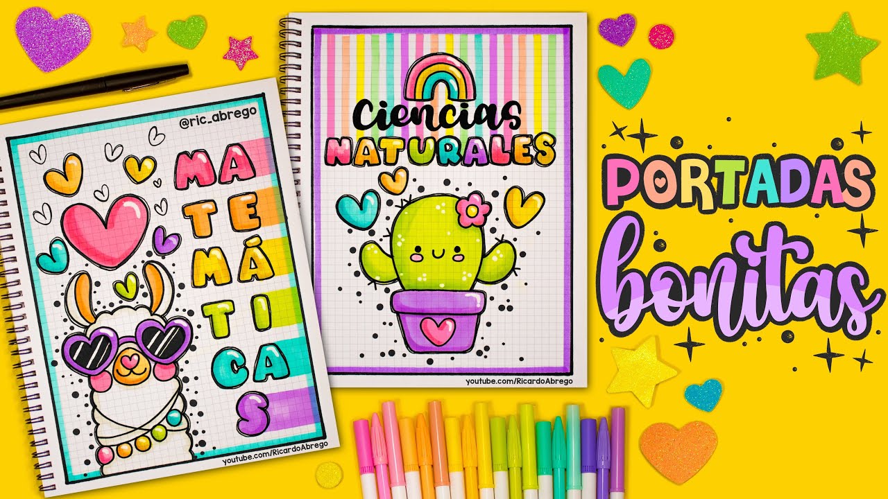 PORTADAS BONITAS de CACTUS Y LLAMA KAWAII - REGRESO A CLASES 