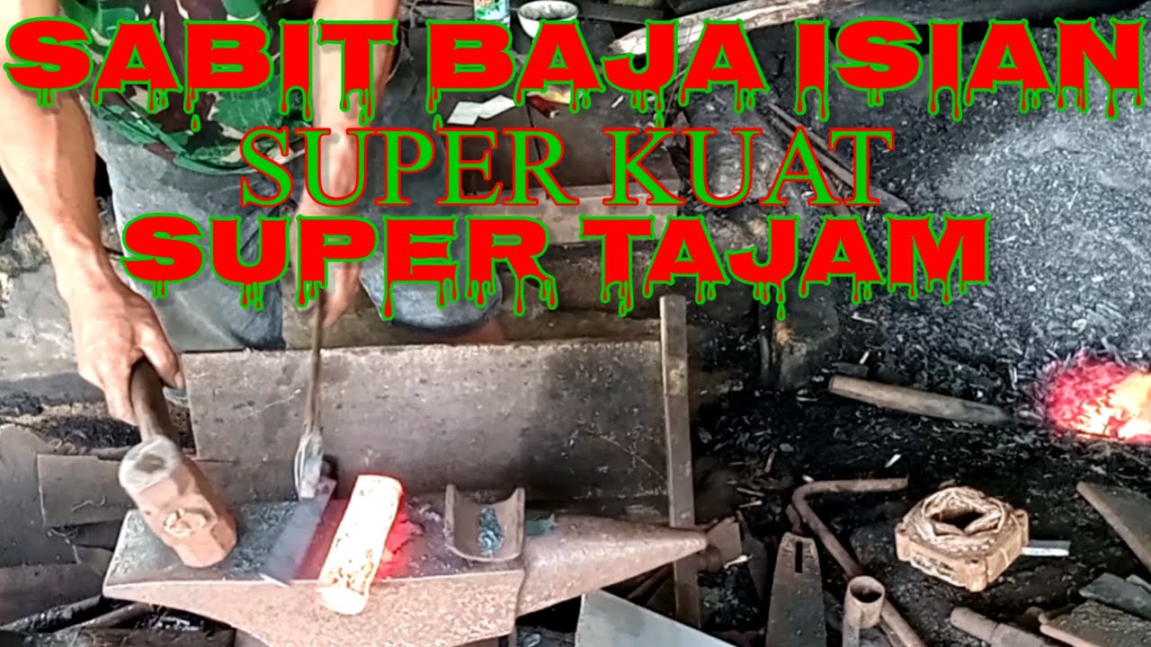 🔴Proses Membuat Sabit Rumput Baja Isian. Super kuat & Tajam