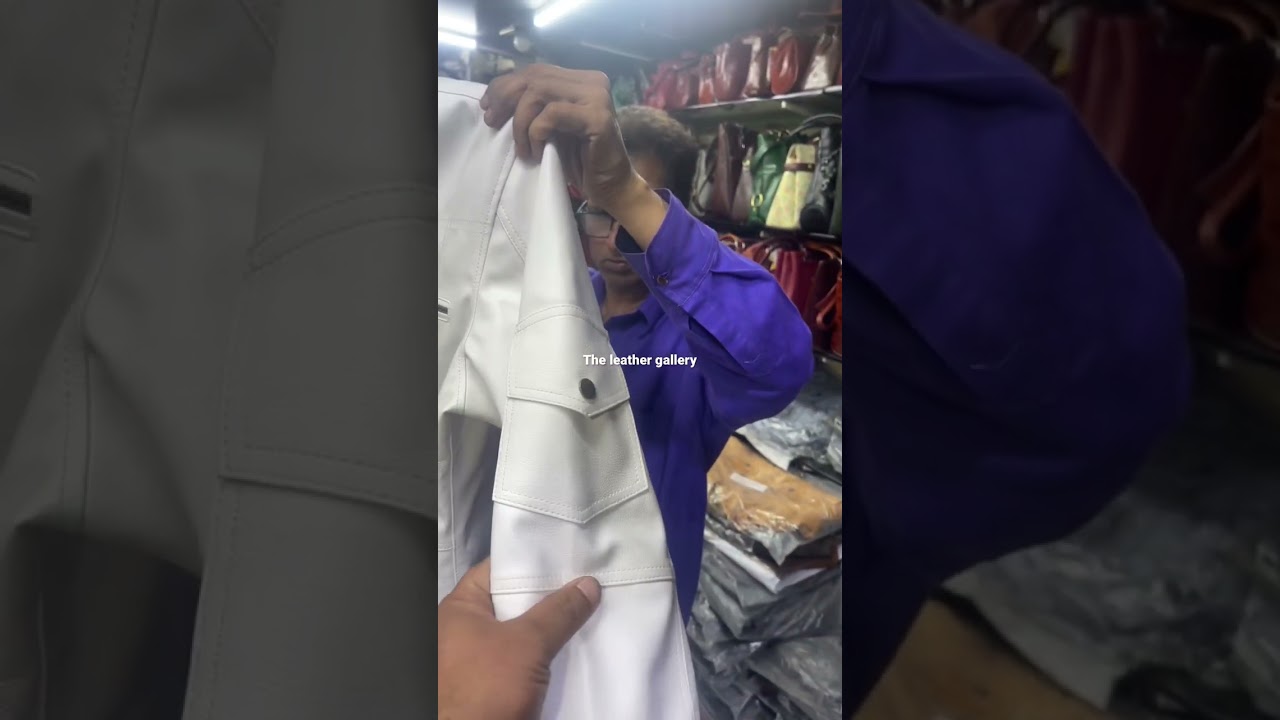 White leather jacket || trending || #theleathergallery #leathermarket #viralvideo #short