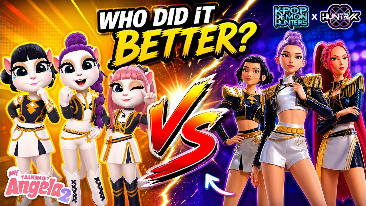 GOLDEN HUNTRIX! 🎤 My Talking Angela 2 K-Pop Demon Hunters Transformation ✨
