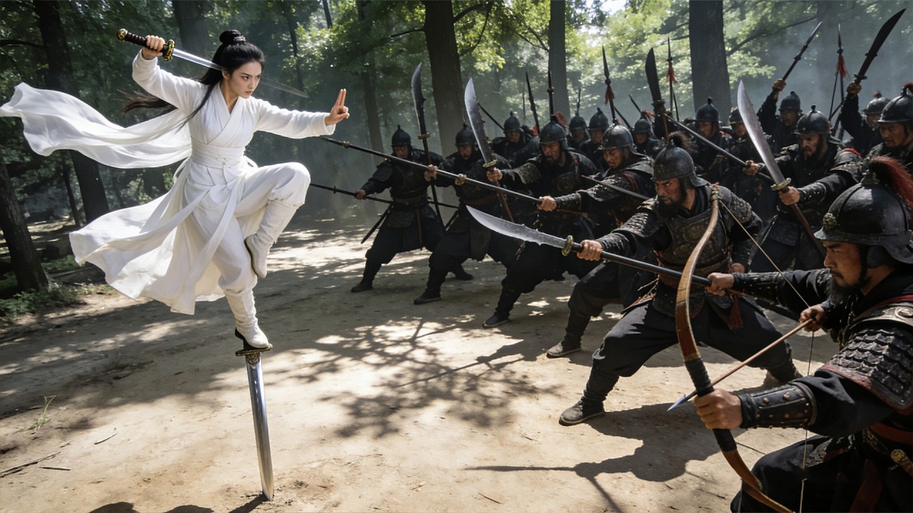 百名天兵包圍少女，殊不知她是武功高強的女戰神！#武侠 #功夫 #kungfu #kungfumaster