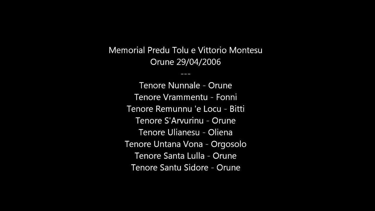 Memorial Predu Tolu e Vittorio Montesu - Orune 29/04/2006