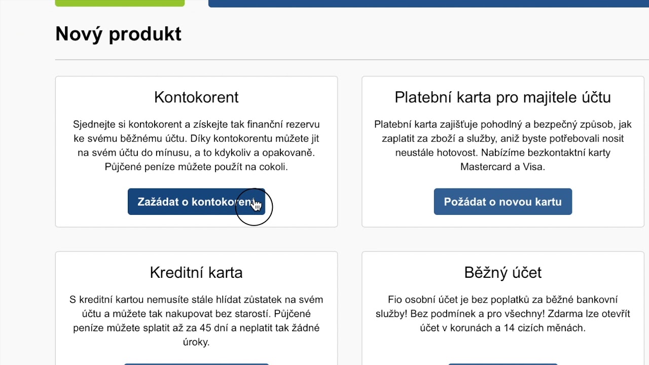 Fio Internetbanking - Žádost o kontokorent