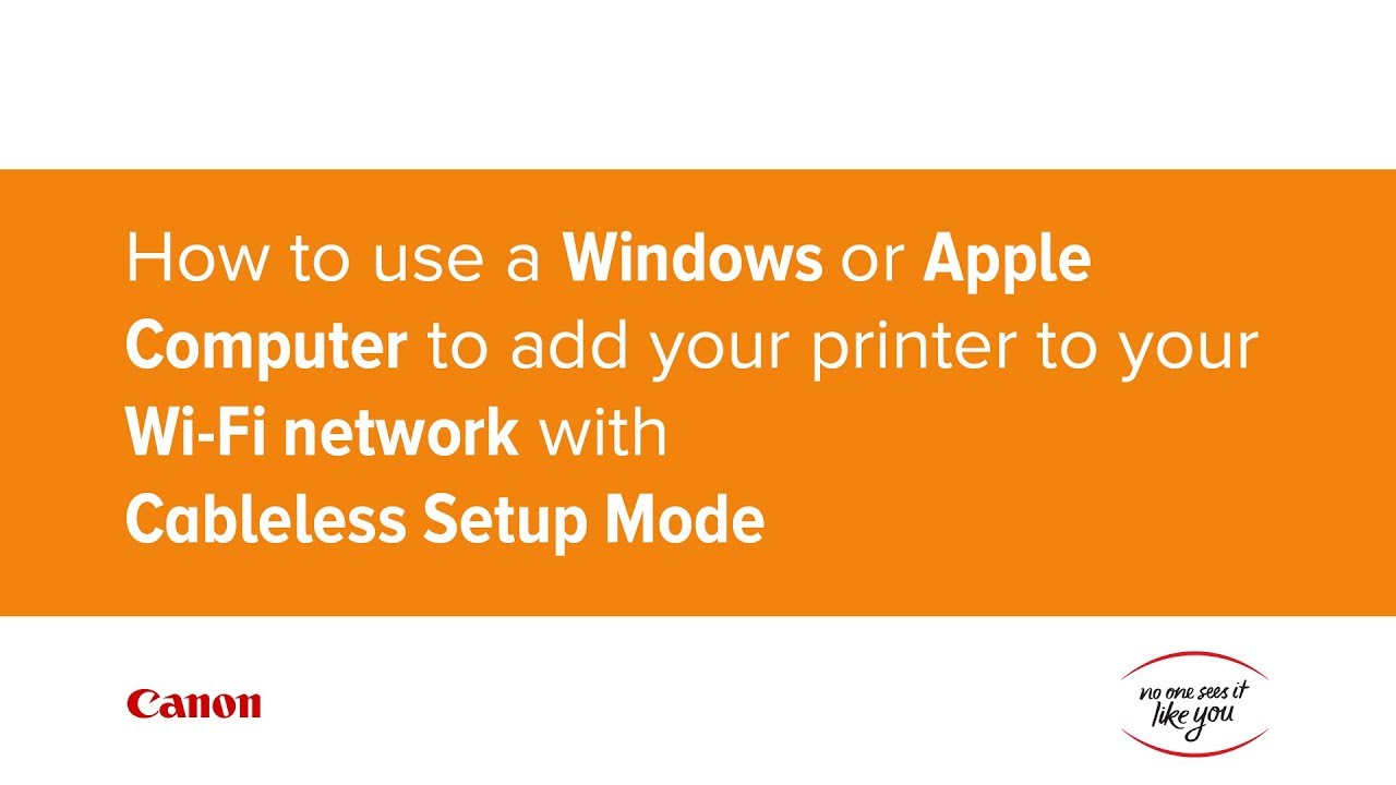 How to use a Computer to add a printer to your Wi-Fi network with Cableless Setup Mode