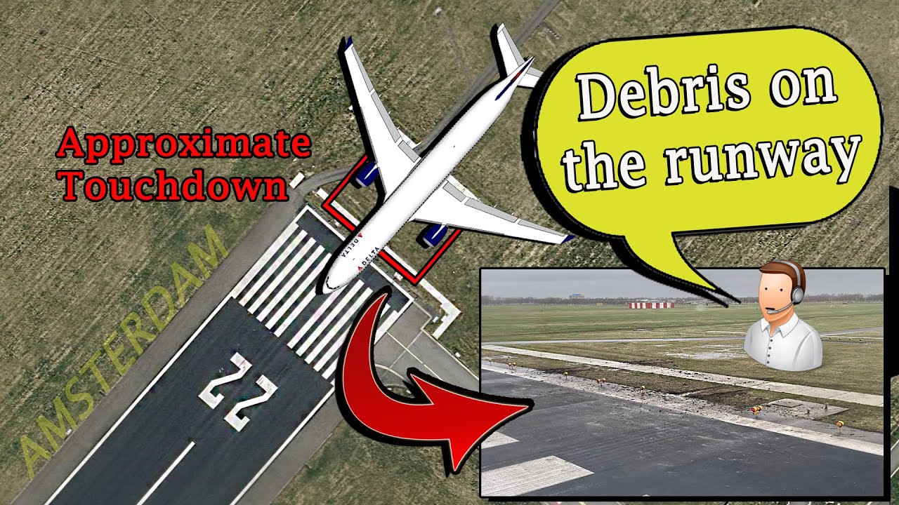 Delta A330 | LANDS BEFORE THE RUNWAY | Lights Damaged at Amsterdam