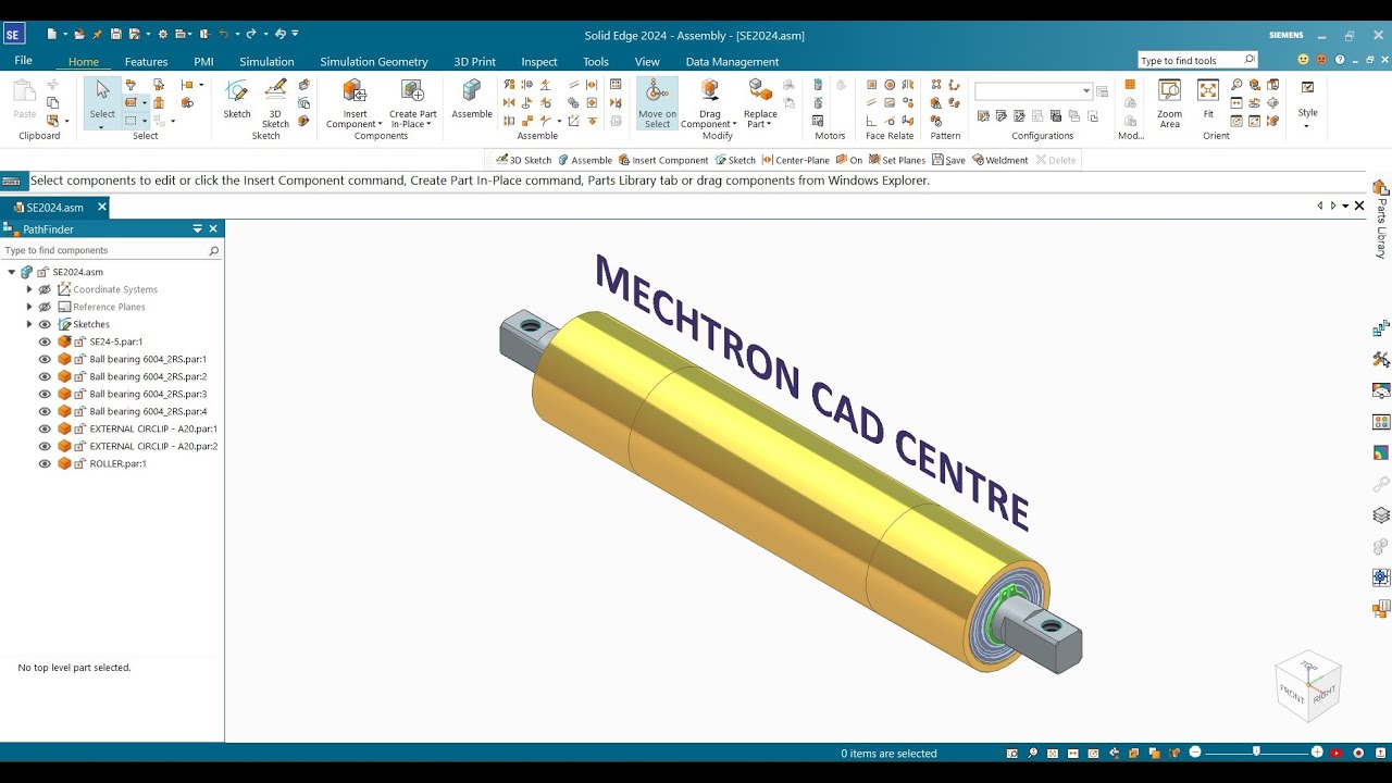 Solid Edge 2024 - Learn How to Create 3D Assembly for Freshers or Beginners.
