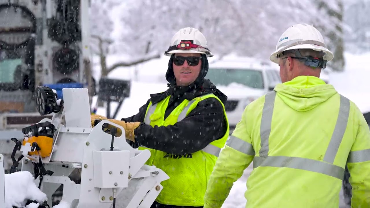Windstorm Restoration – Post Falls, Idaho | Line Crews in the Snow (March 2026)
