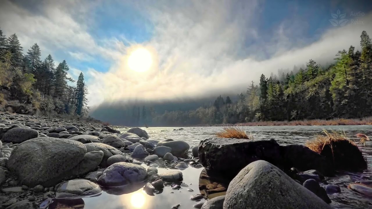 Relaxing Mountain River Sounds in 4K UHD (3 Hrs)| Soothing Water Sounds, Birds Singing for Sleep