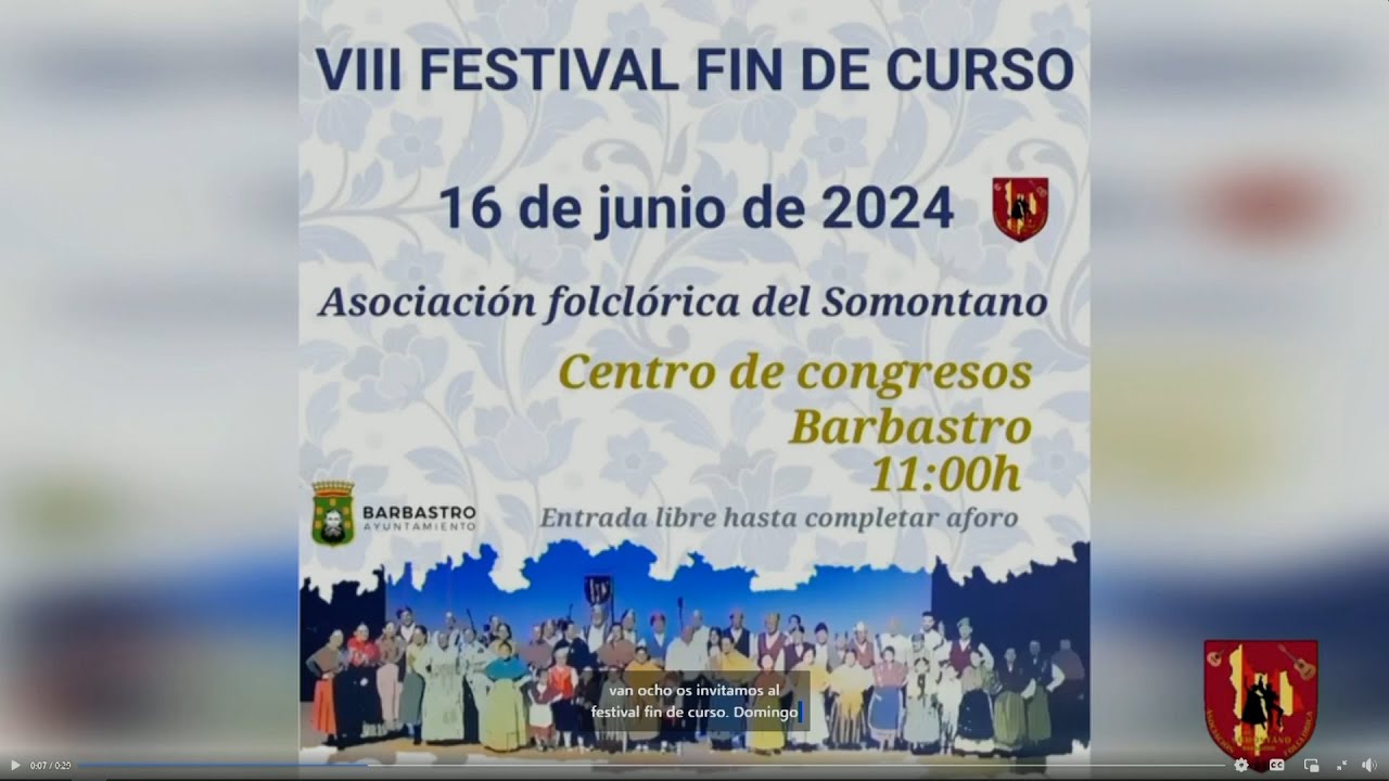 VIII Festival de Fin de Curso de la Escuela Asociación Folclórica del Somontano