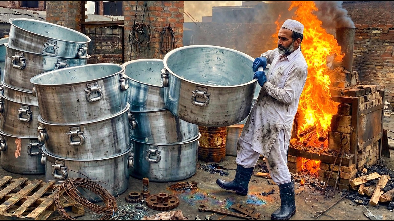 Amazing Factory Process! Making Heavy Duty Cooking Pots from Recycled Metal