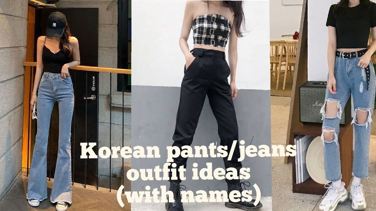 Jeans/pants outfit ideas(with names)||Korean style