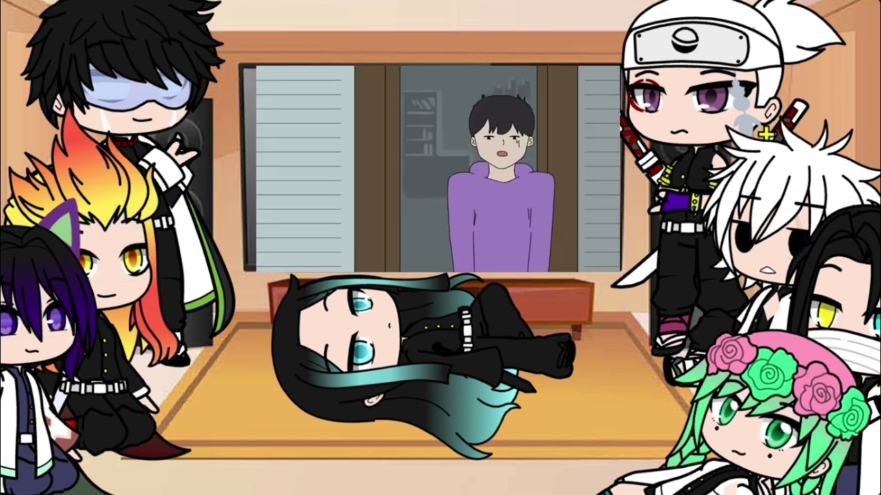 hashiras react to scary story animated|gacha club|