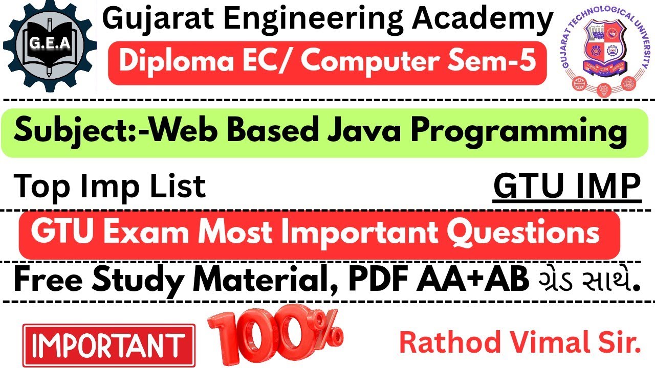 Web Based Java Programming🔥| Diploma EC Sem-5| GTU IMP Questions 2025💯| Free& Study Material✅#gtuimp