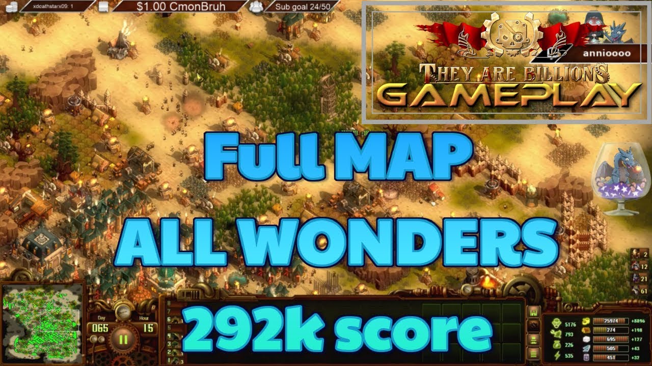 Map 4 800% no pause - Full map expansion, all wonders and a crazy nice 292k score to go along with!