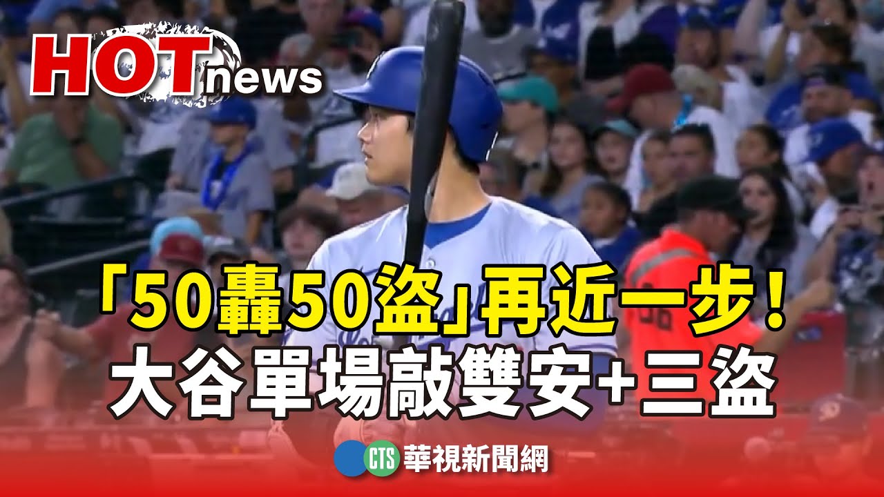 「50轟50盜」再近一步！　大谷單場敲雙安+三盜｜華視新聞 20240903