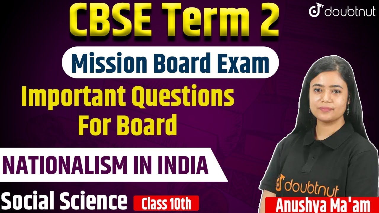 CBSE Term 2 Class 10th Social Science | Nationalism In India | MCQ Important Questions | Doubtnut