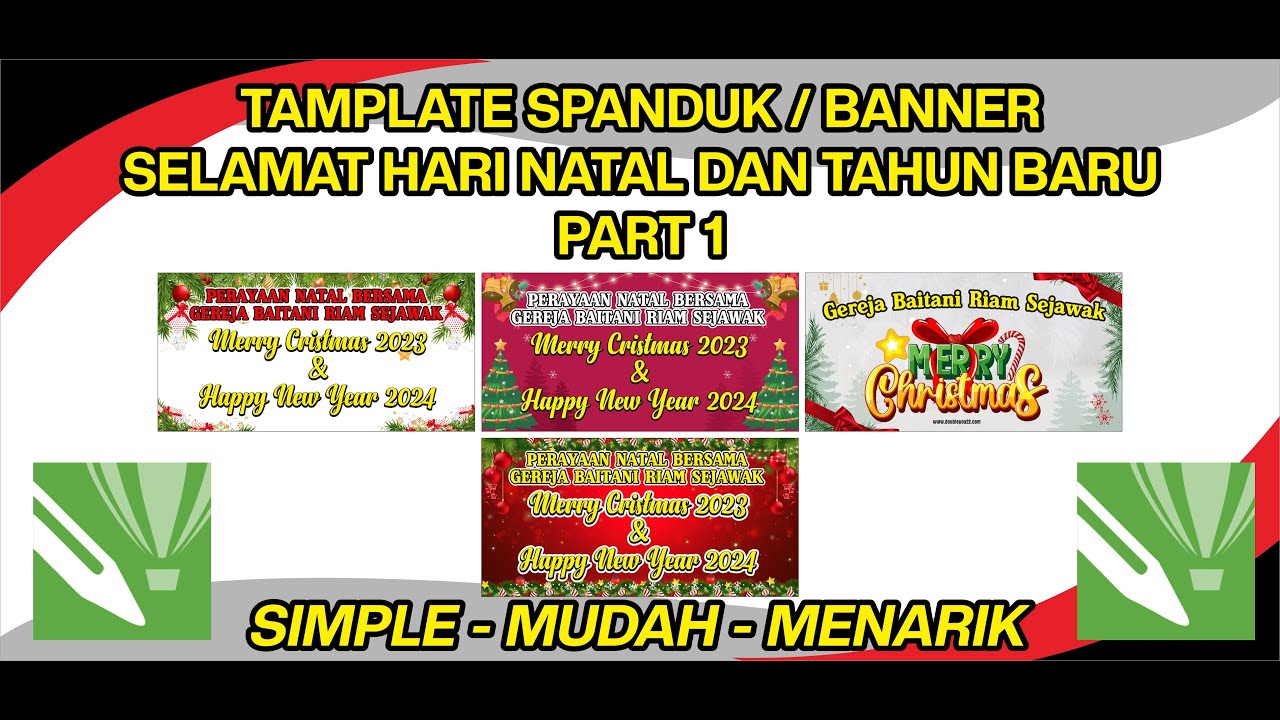 TUTORIAL Cara Desain Spanduk / Banner HARI NATAL DAN TAHUN BARU ( PART 1 ) -Coreldraw-#doubleyou22