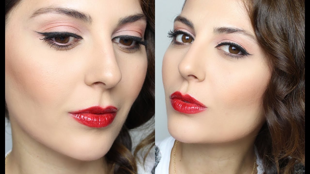 Classic Makeup Tutorial: Cat Eye & Red Lips | Sona Gasparian