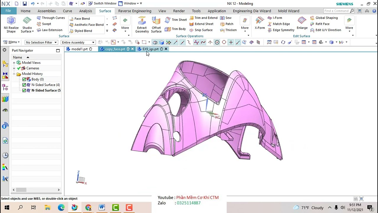 Bài 7 Tìm Hiểu chuyên sâu về Lệnh N Sided SURFACE Vá bề mặt Trong NX# NX Surface