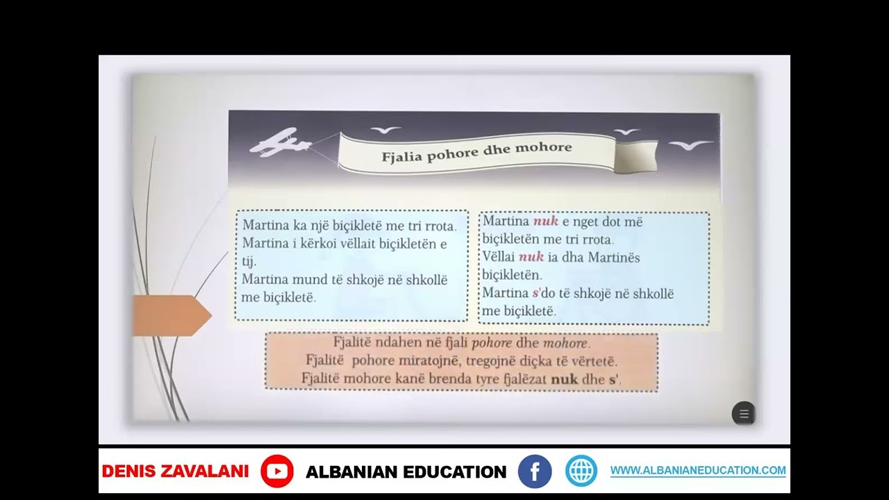 2 01 059 Java e dymbëdhjetë Gjuhë shqipe fjalia pohore dhe mohore