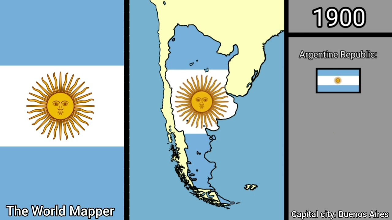 History of Argentina every year (With flags)
