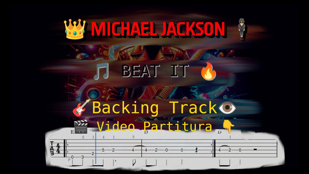 Michael Jackson - Beat It | Easy Guitar Melody (Visual Tab) / Solo Fácil Guitarra