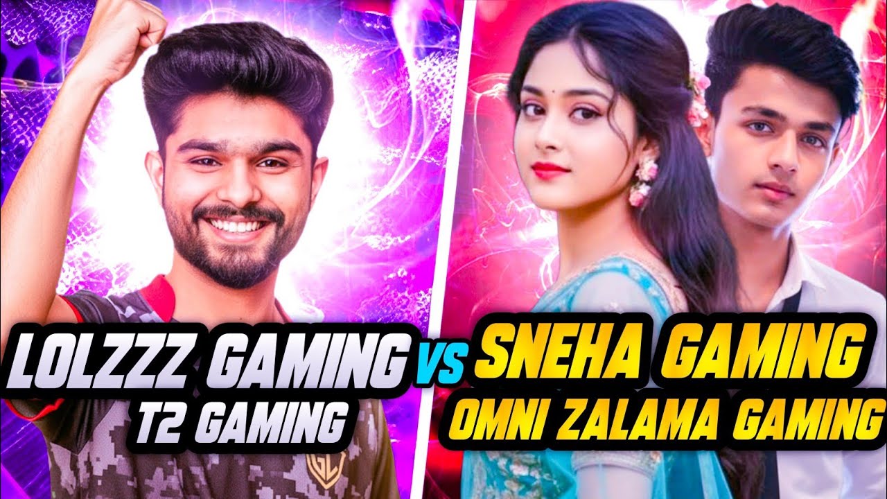 LolzZz & T2 Gaming vs Sneha & Omni Zalama Gaming Live Fight ! Ultimate Royal 😱