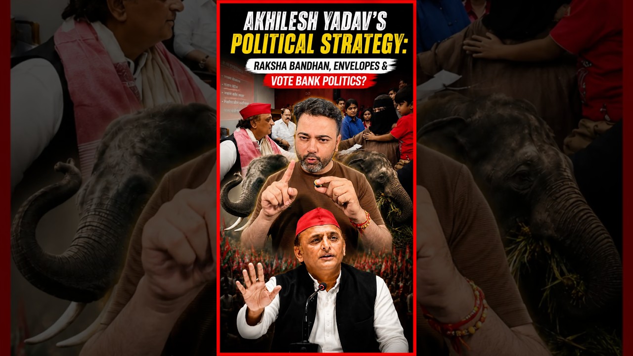 Akhilesh Yadav&rsquo;s Political Strategy: Raksha Bandhan, Envelopes & Vote Bank Politics?  #shorts